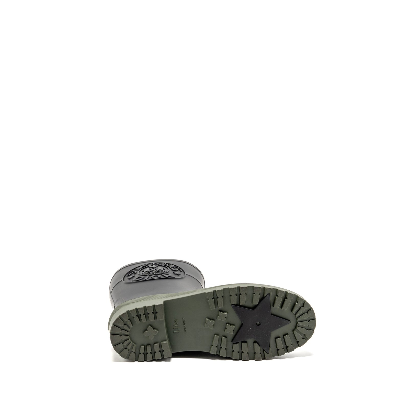 DIOR DIORUNION RAIN BOOT RUBBER BLACK/DARK GREEN