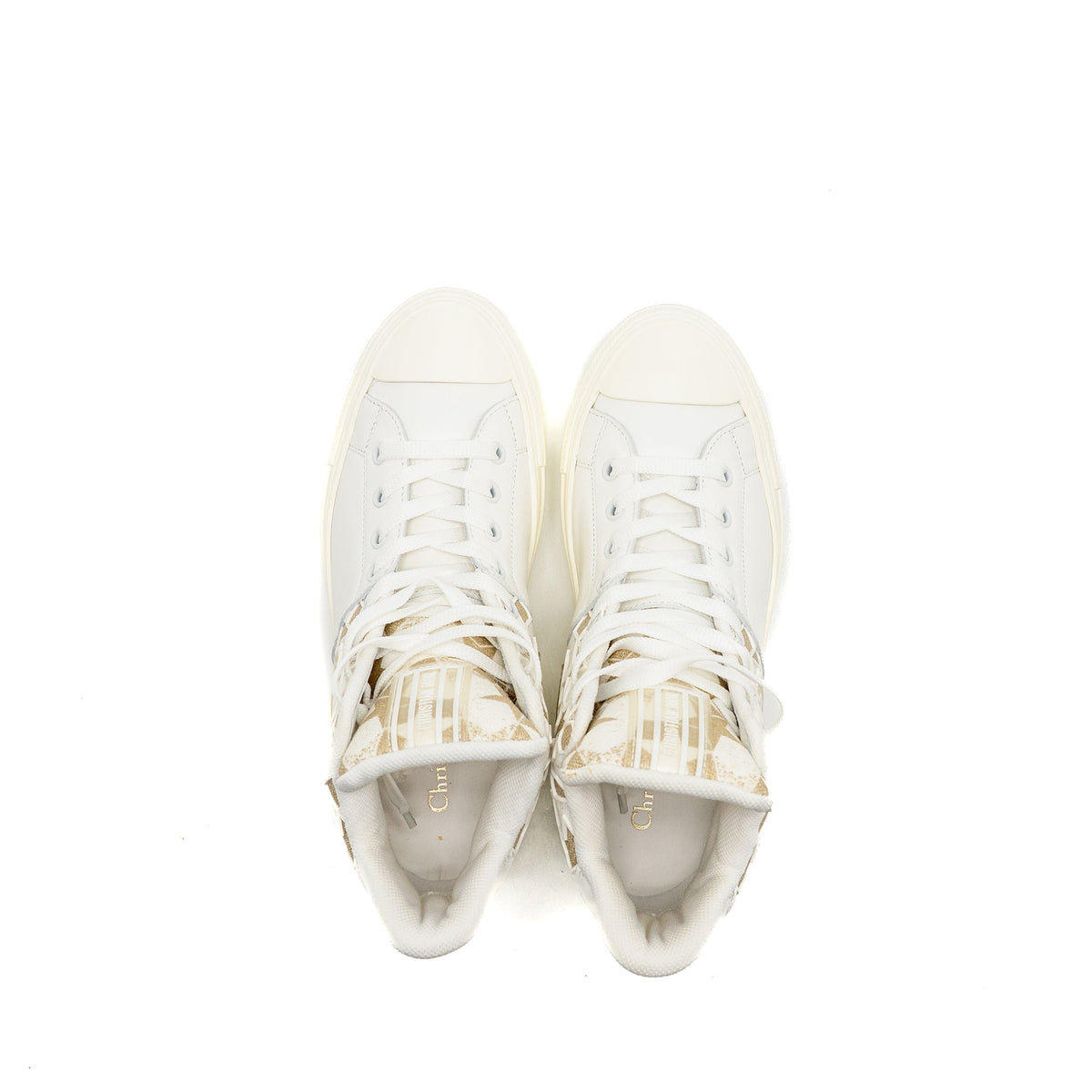 DIOR WALK’N’DIOR HIGHTOP STAR SNEAKER LEATHER GOLD/WHITE