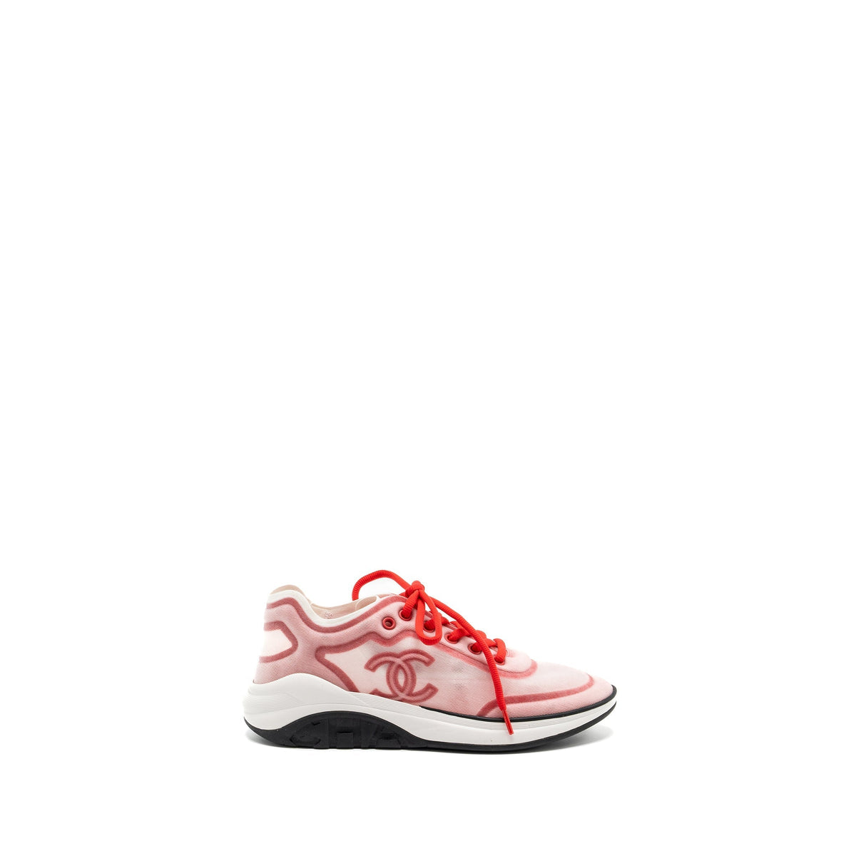 CHANEL CC LOGO SNEAKERS RED/ WHITE/ BLACK