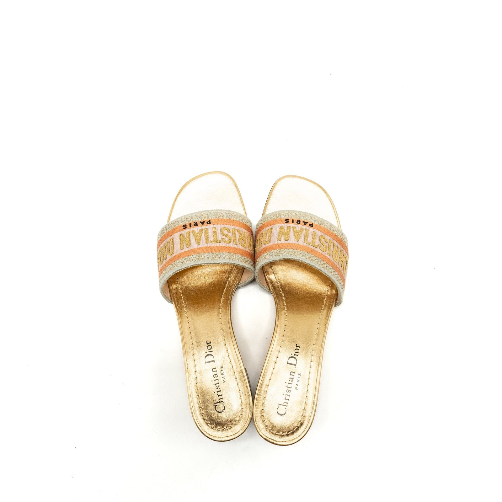 DIOR SANDALS EMBROIDERED CANVAS MULTICOLOUR