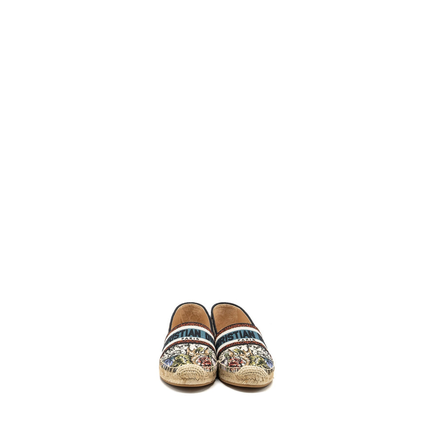 Dior Flora And Animal Embroidered Granville Espadrille Fabric Multicolour