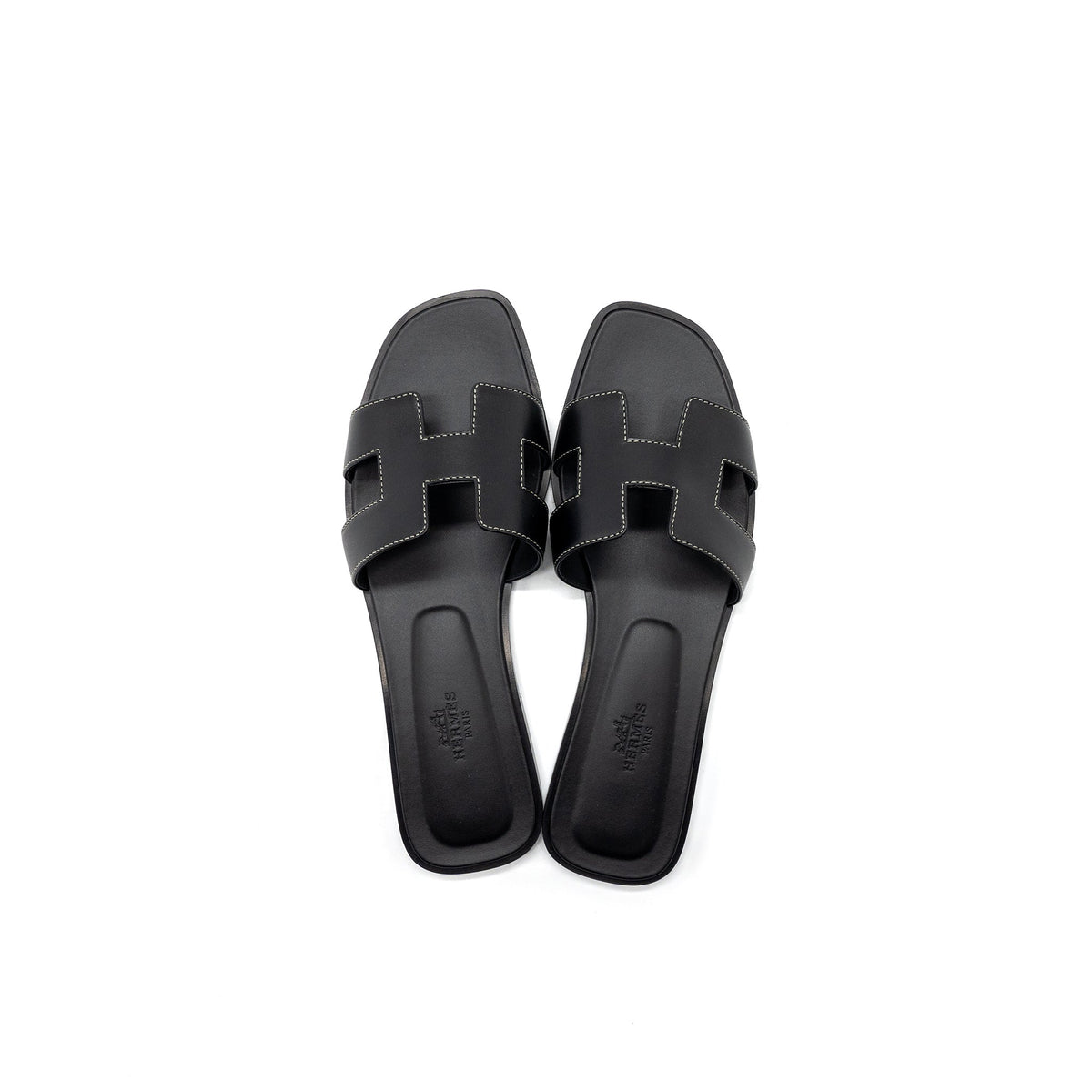 HERMES ORAN SANDAL CALFSKIN BLACK