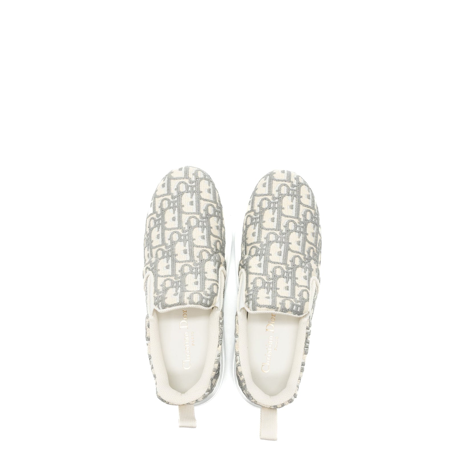 DIOR SOLAR LOAFERS OBLIQUE EMBROIDERY GREY STONE