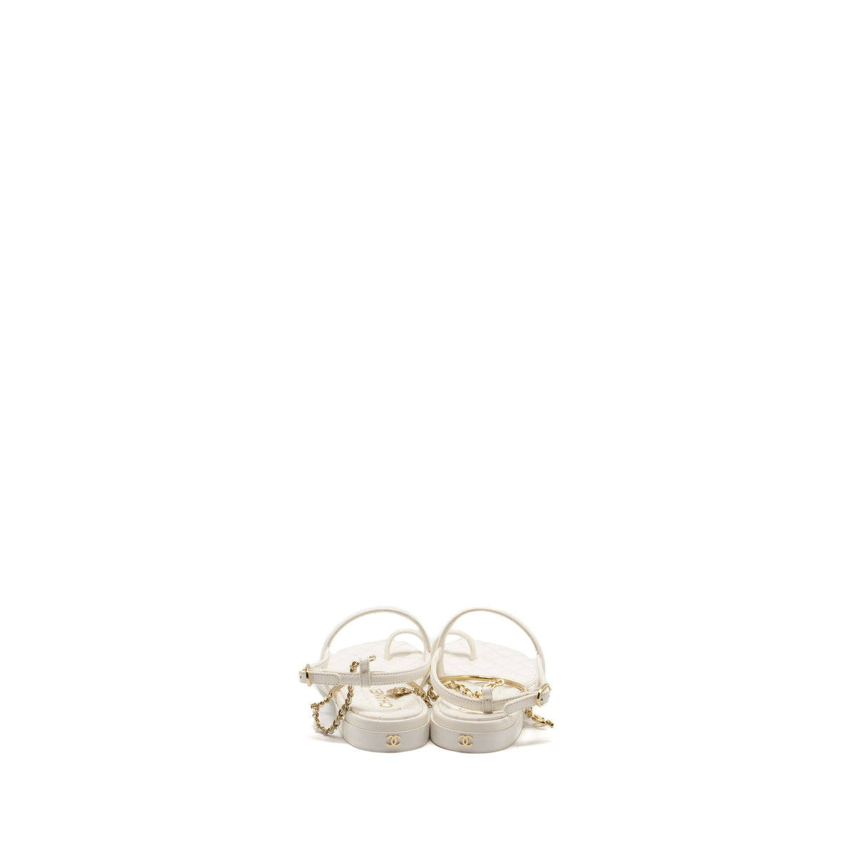 CHANEL 22S CAMELLIA SANDALS LAMBSKIN WHITE