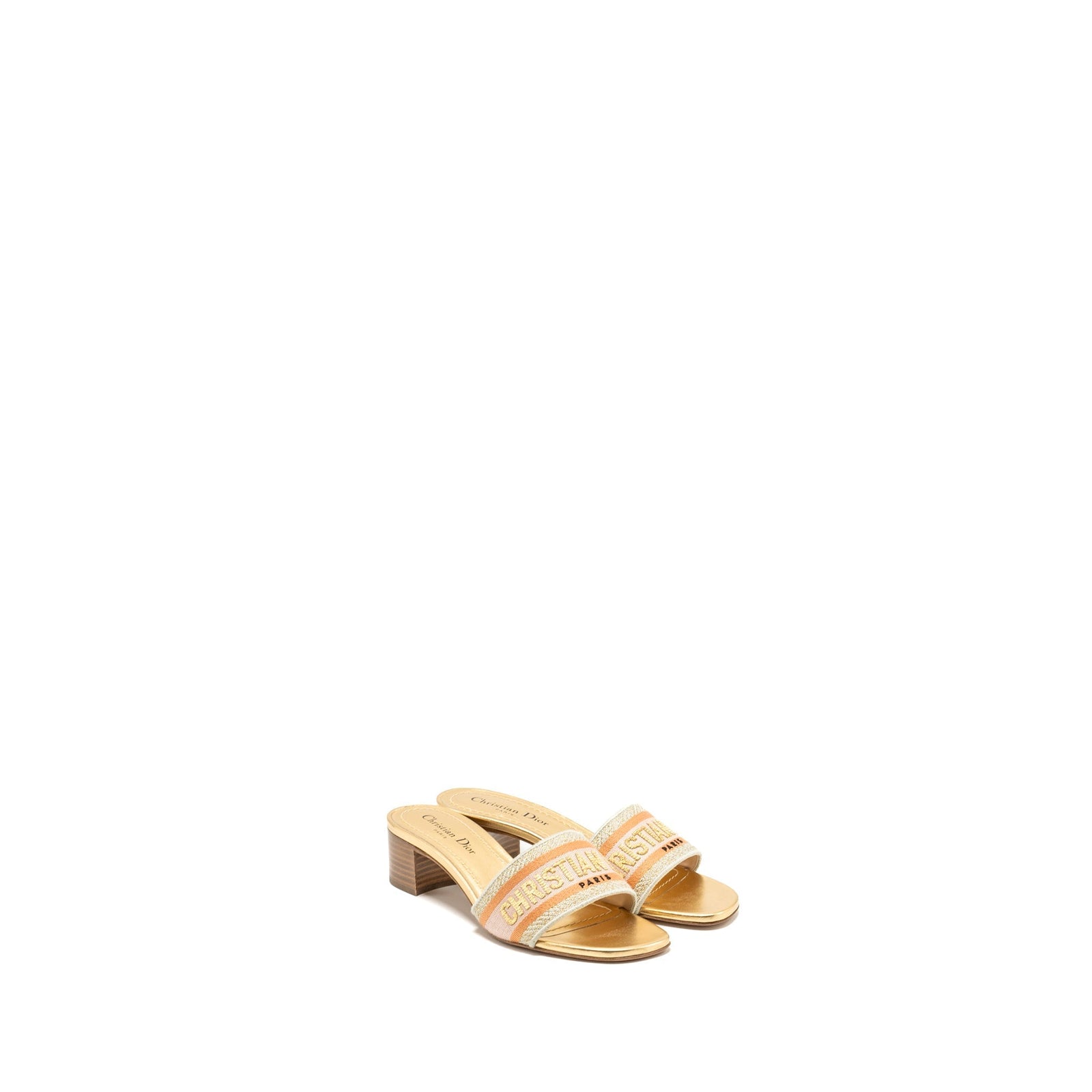 DIOR SANDALS EMBROIDERED CANVAS MULTICOLOUR