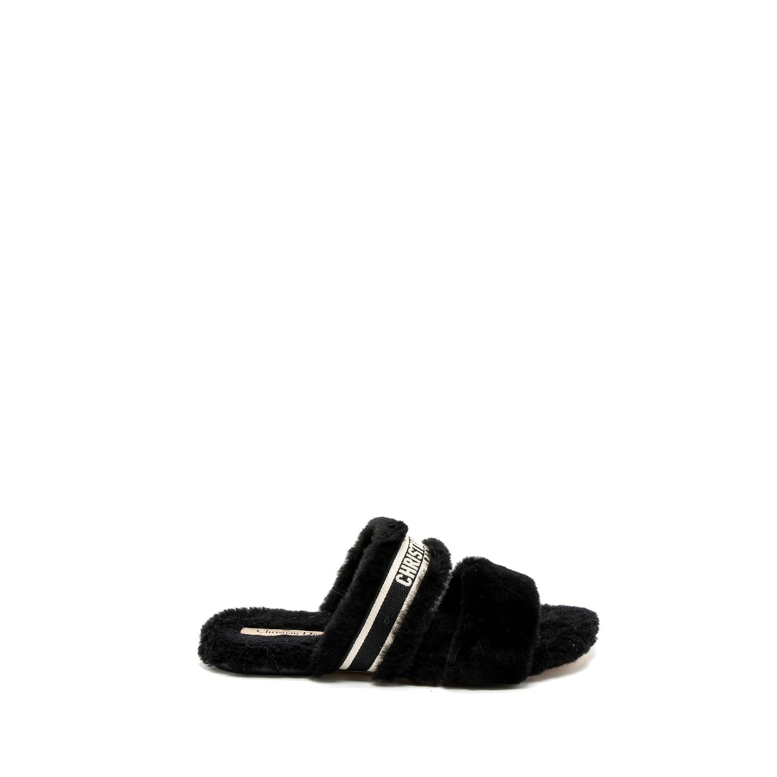DIOR CHEZ MOI SANDALS SHEARLING BLACK