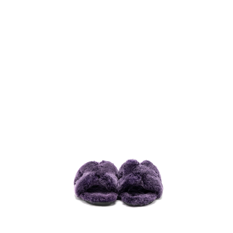 HERMES ORAN SANDAL SHEARLING PURPLE