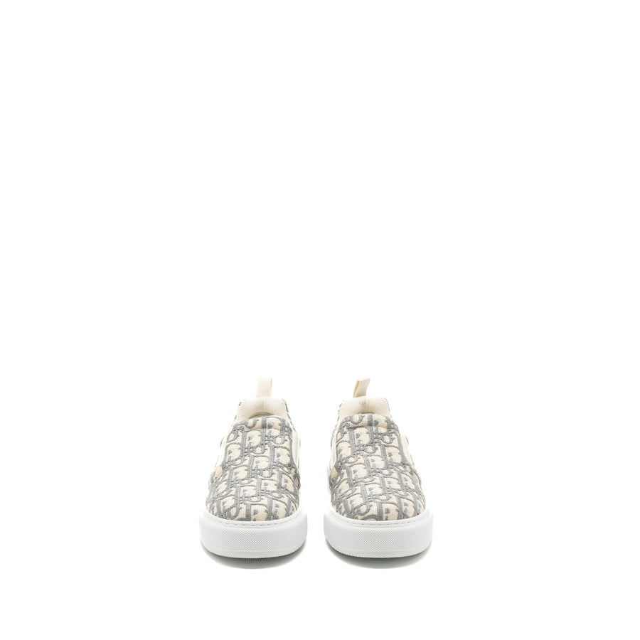 Dior Solar Loafers Oblique Embroidery Grey Stone