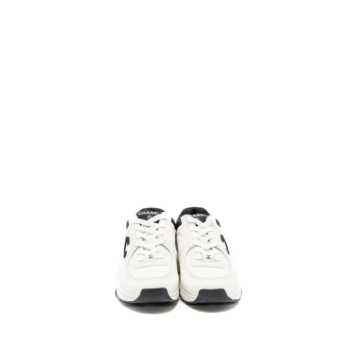 CHANEL TRAINERS SUEDE/CALFSKIN BLACK/WHITE