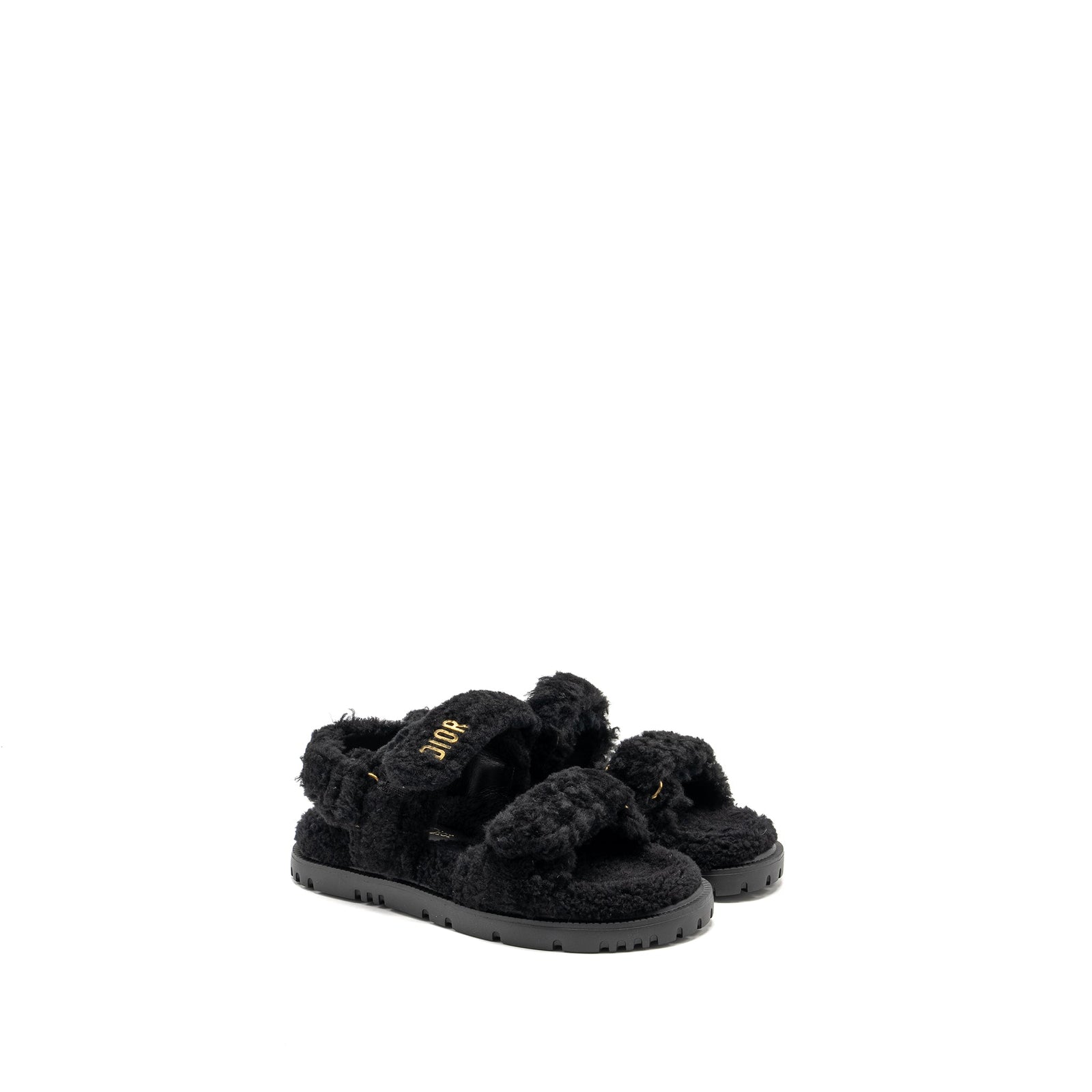 DIOR DIORACT SANDAL SHEARLING/SHEEPSKIN BLACK GHW
