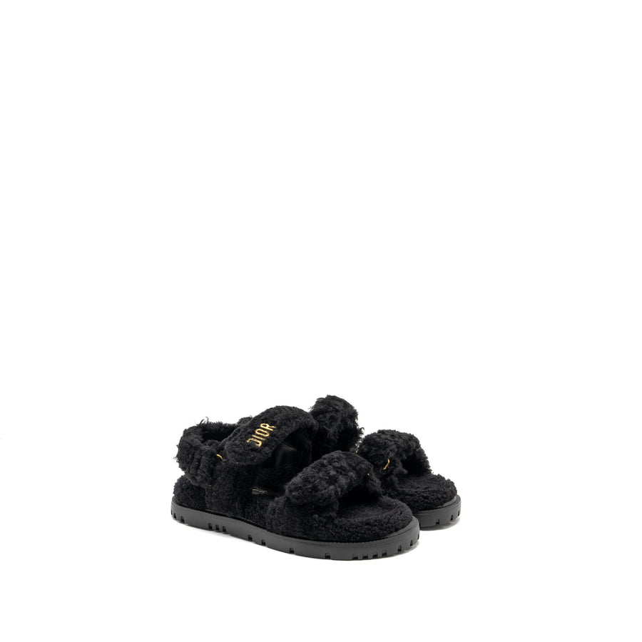 DIOR DIORACT SANDAL SHEARLING/SHEEPSKIN BLACK GHW