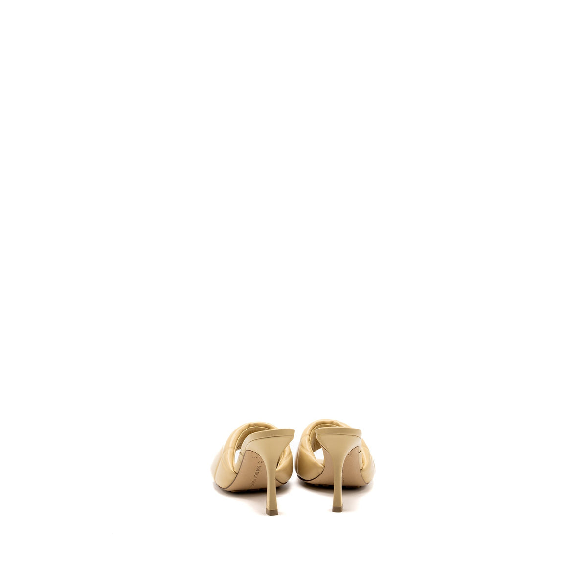 BOTTEGA VENETA LIDO SANDAL HEELS LAMBSKIN BEIGE