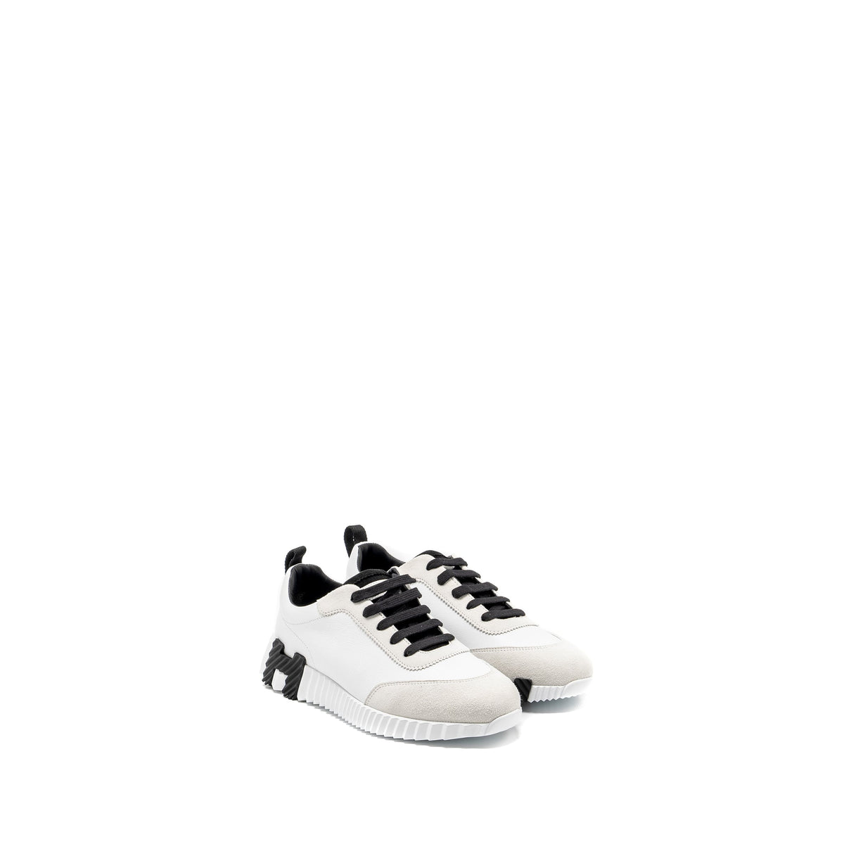 HERMES BOUNCING SNEAKERS LEATHER BLANC / NOIR