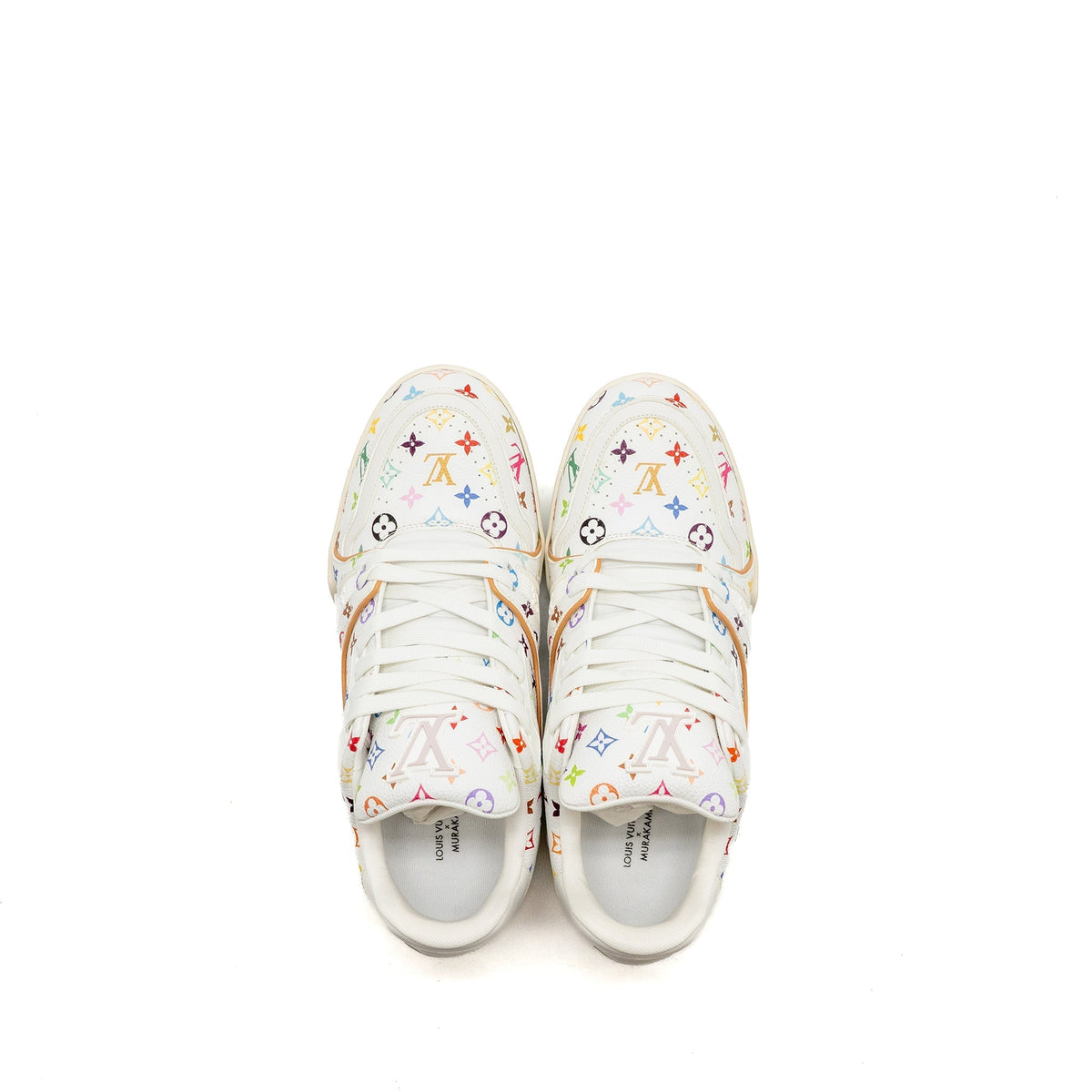 LOUIS VUITTON TAKASHI MURAKAMI LV TRAINER SNEAKER GRAINED CALFSKIN WHITE/MULTICOLOUR