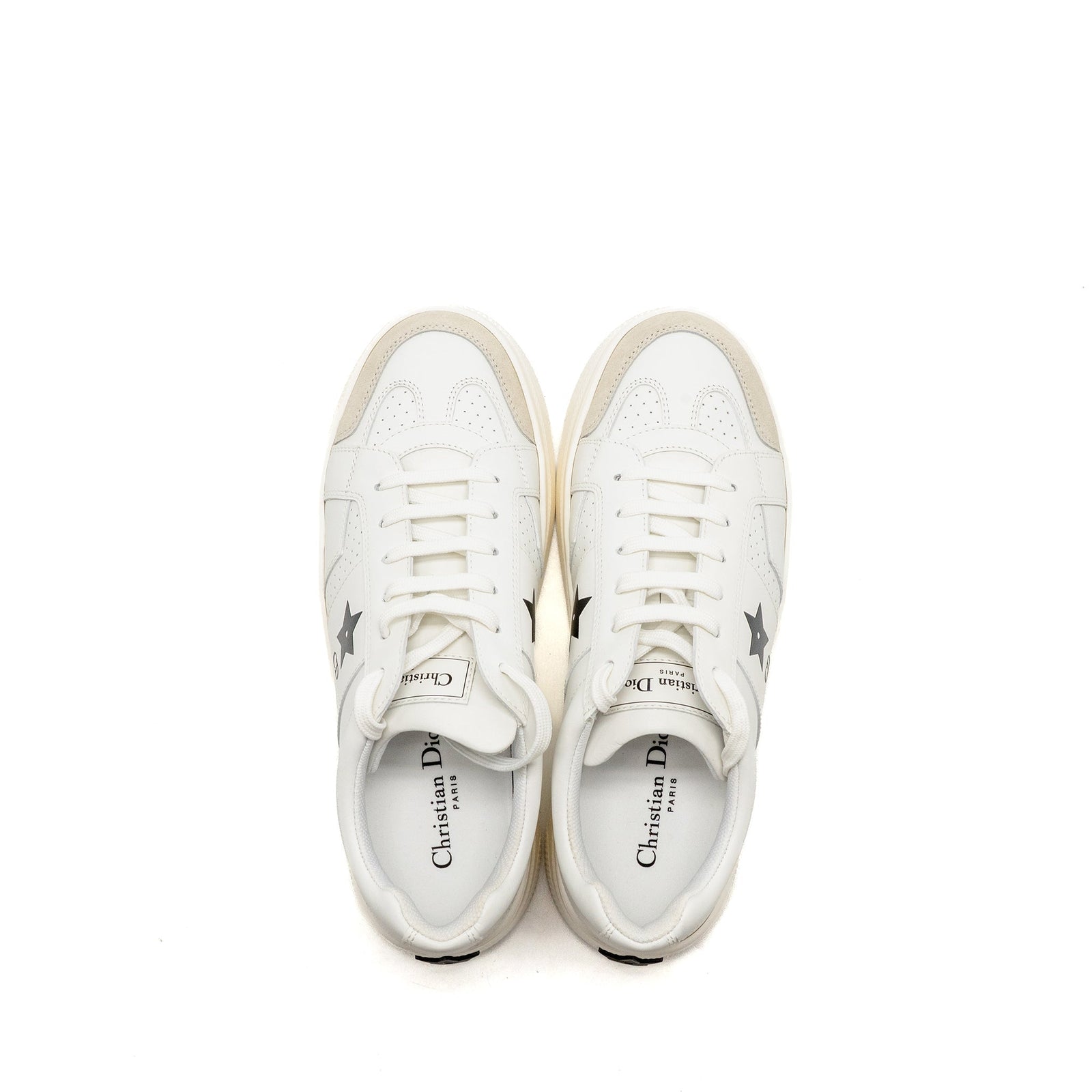 DIOR DIOR STAR PLATFORM SNEAKER CALFSKIN/SUEDE WHITE/BLACK