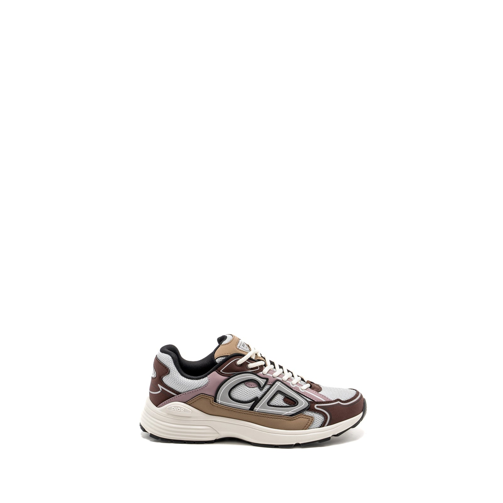 DIOR B30 LOW TRAINERS TECHNICAL MESH/CALFSKIN GREY/BROWN