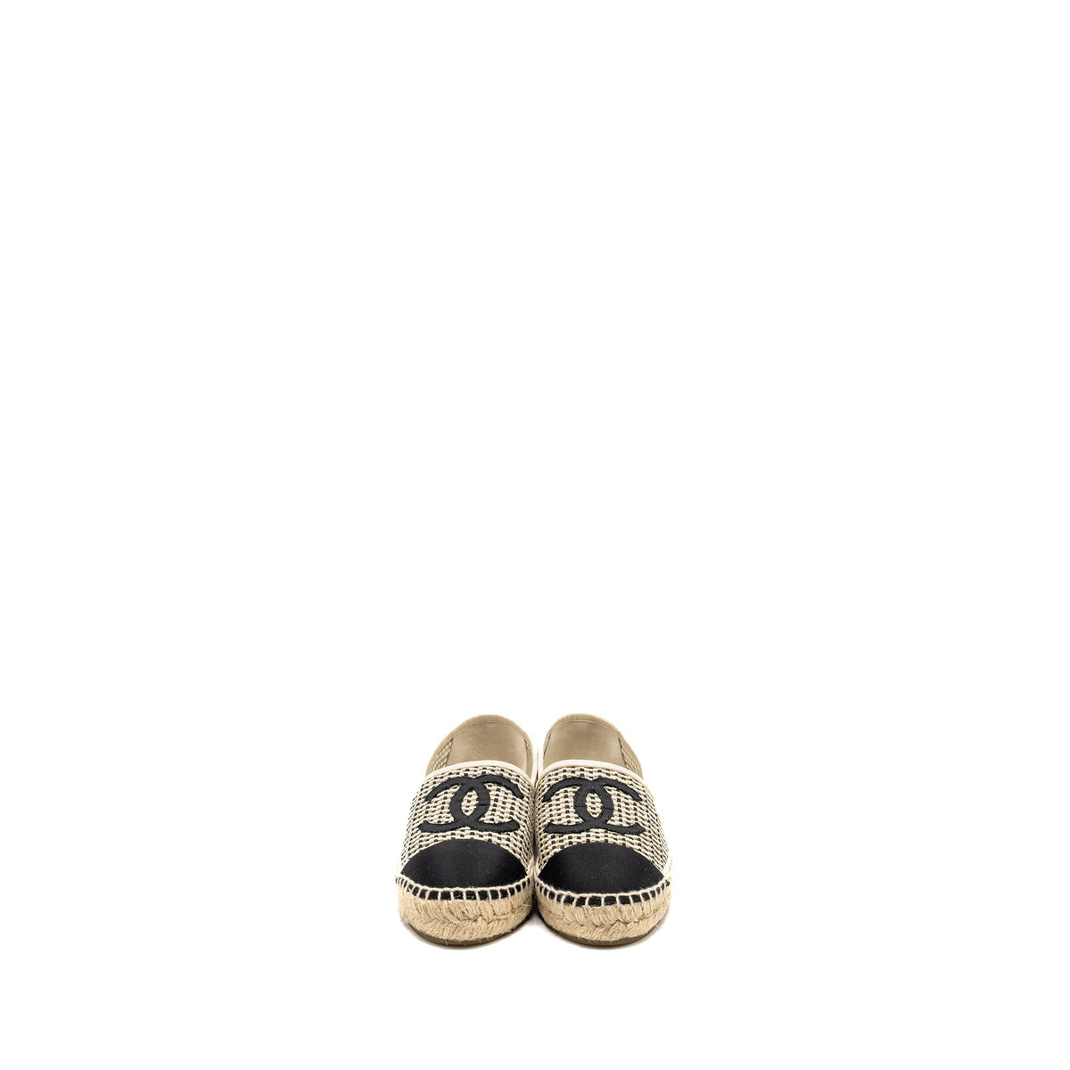 CHANEL 21P ESPADRILLES MESH/GROSGRAIN BEIGE/BLACK