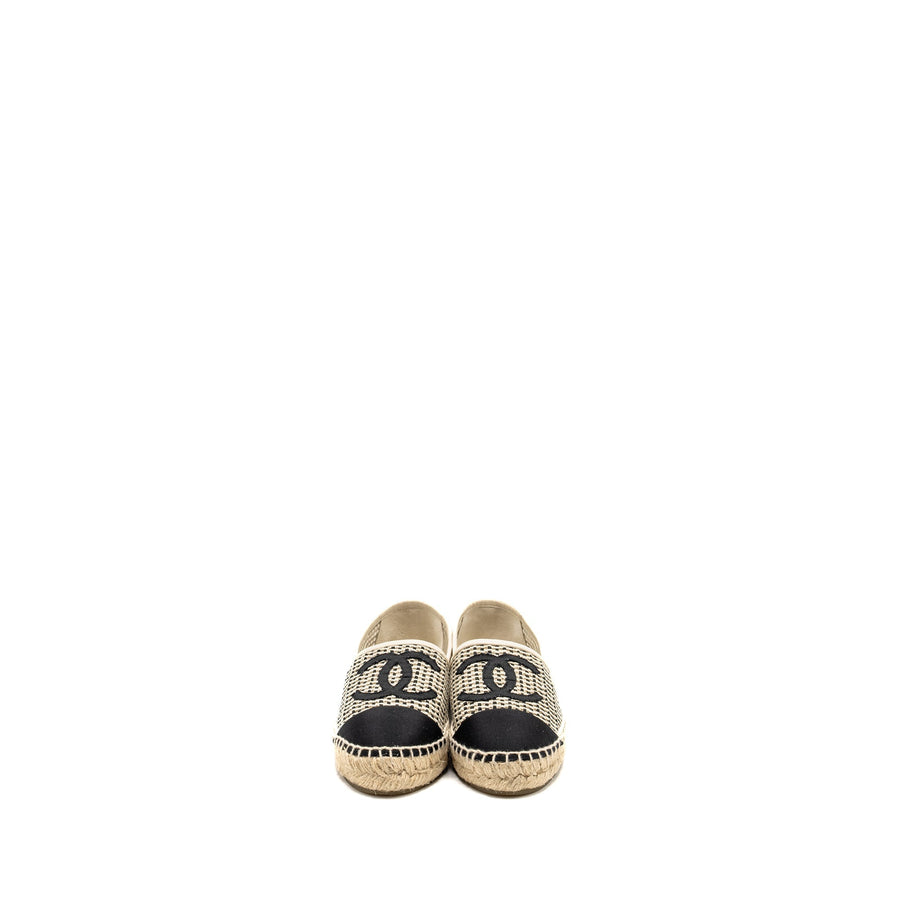 CHANEL 21P ESPADRILLES MESH/GROSGRAIN BEIGE/BLACK