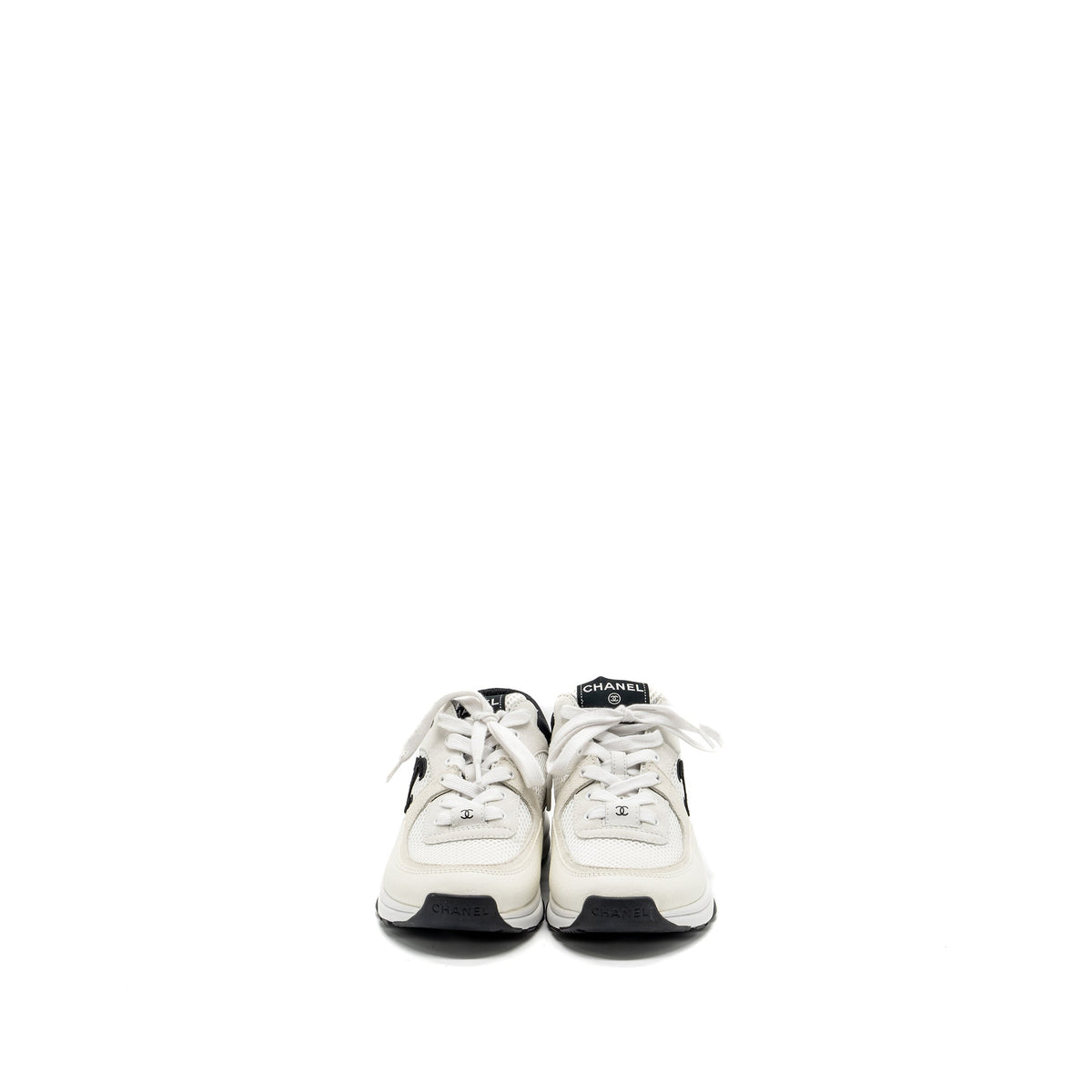 CHANEL CC LOGO TRAINER/SNEAKERS WHITE/BLACK