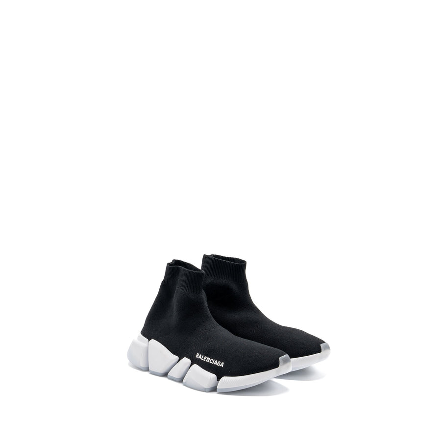 BALENCIAGA SPEED . RECYCLED KNIT SNEAKERS BLACK/WHITE