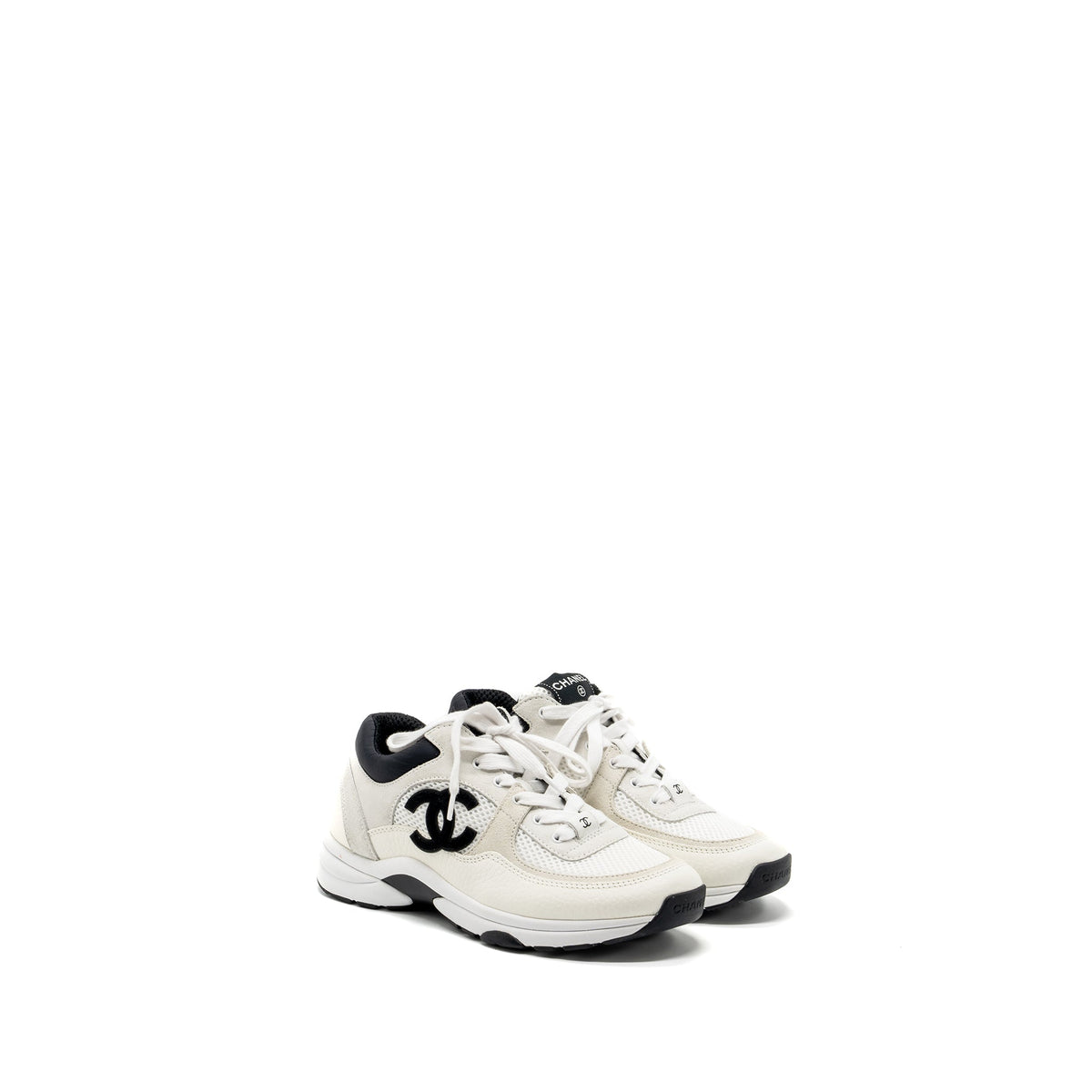 CHANEL CC LOGO TRAINER/SNEAKERS WHITE/BLACK