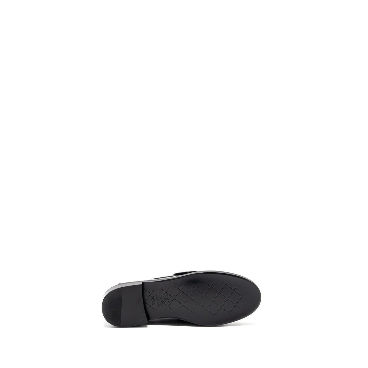 CHANEL QUILTED CC LOGO LOAFER PATENT LAMBSKIN BLACK LGHW