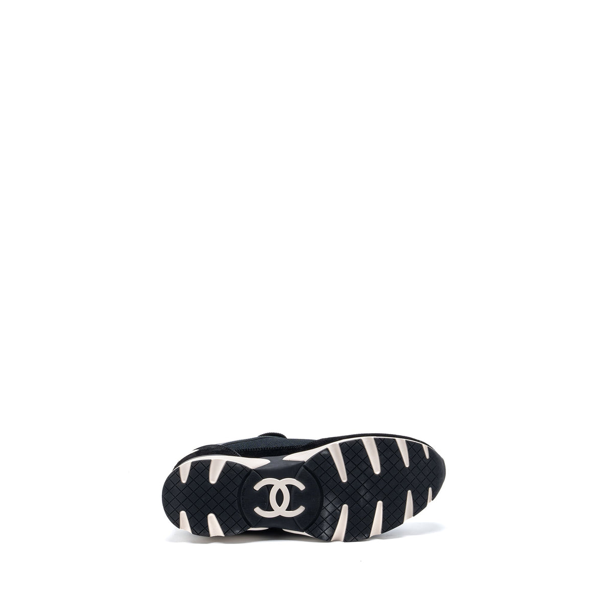 CHANEL CC LOGO SNEAKER SUEDE/ LEATHER BLACK/WHITE