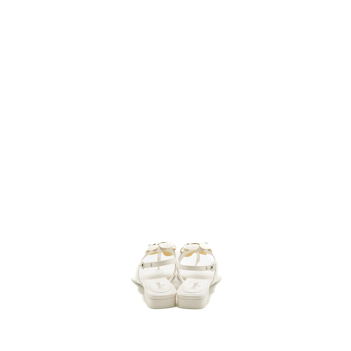 CHANEL CAMELLIA SANDALS WHITE