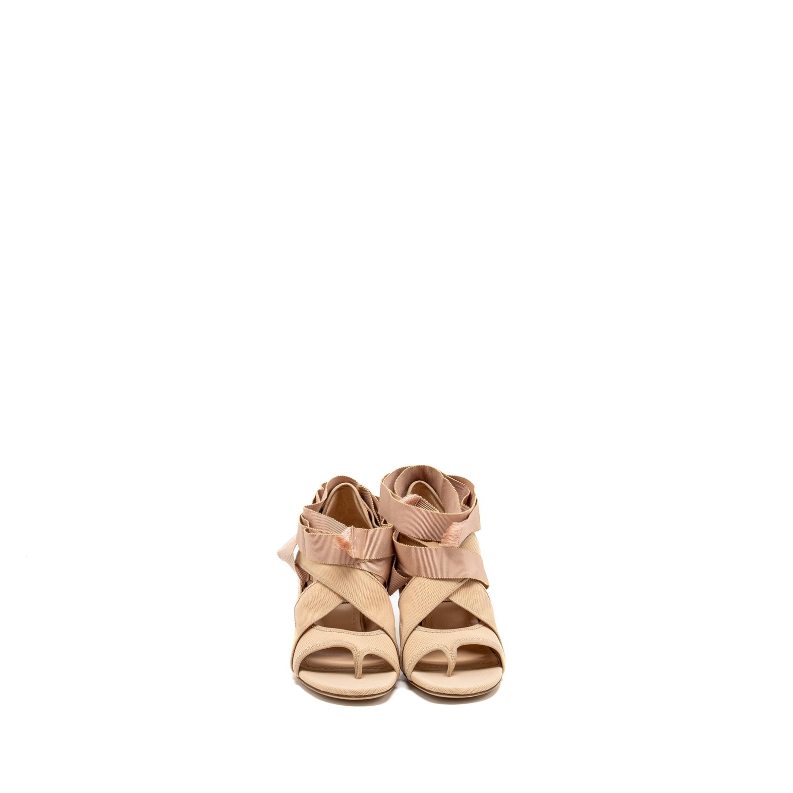 DIOR LACE UP ETOILE SANDALS BEIGE