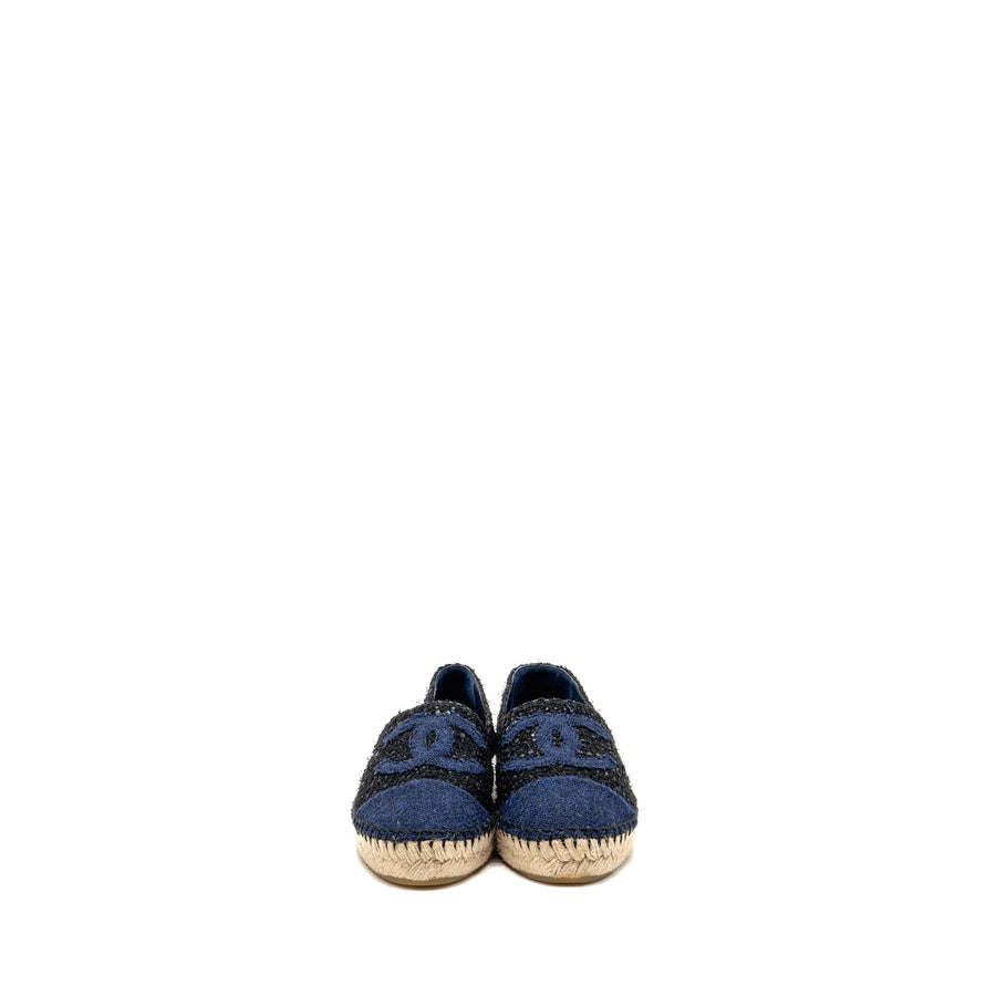 CHANEL ESPADRILLES TWEED/COTTON DARK BLUE/BLACK/MULTICOLOUR