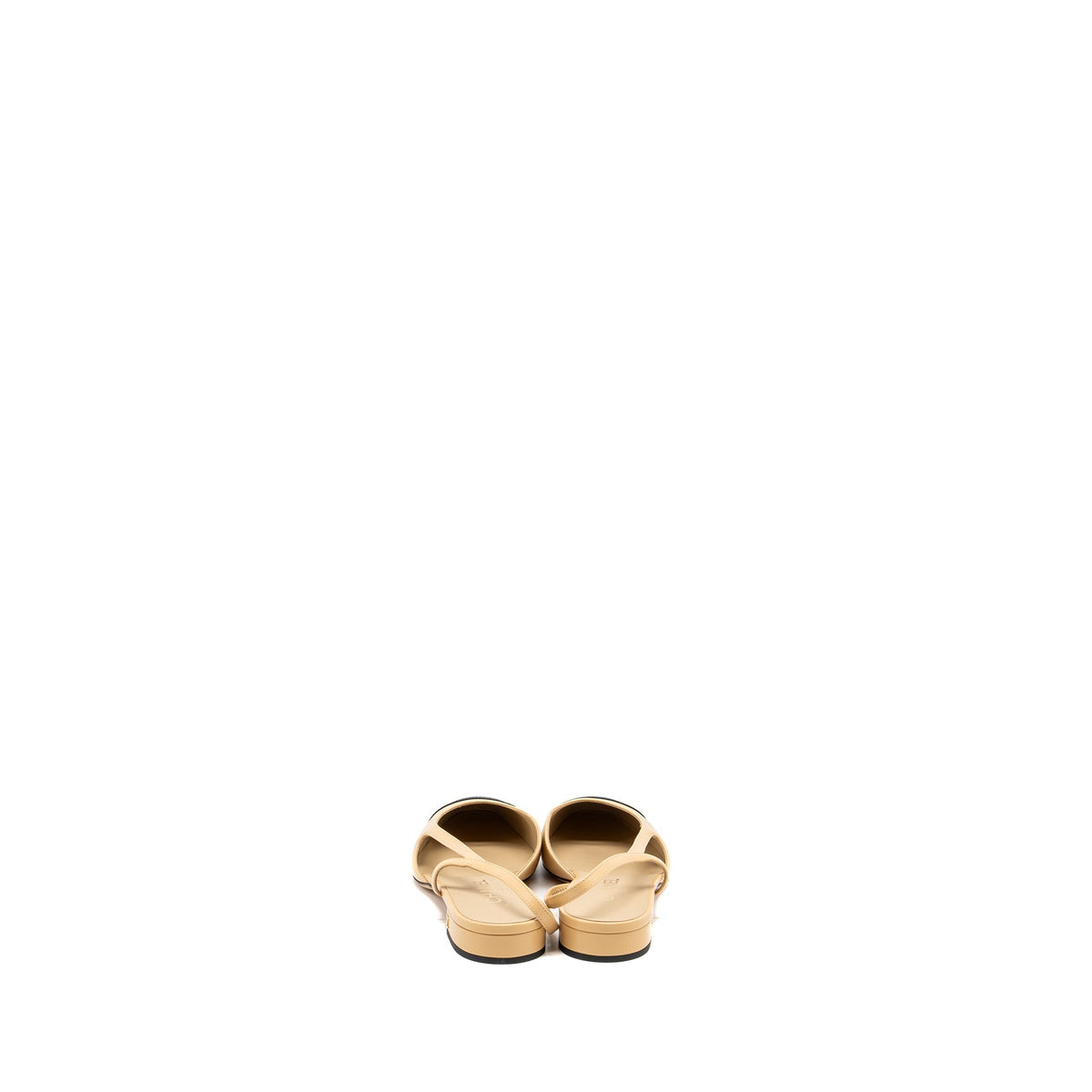 CHANEL SLINGBACK FLATS CALFSKIN BEIGE/BLACK