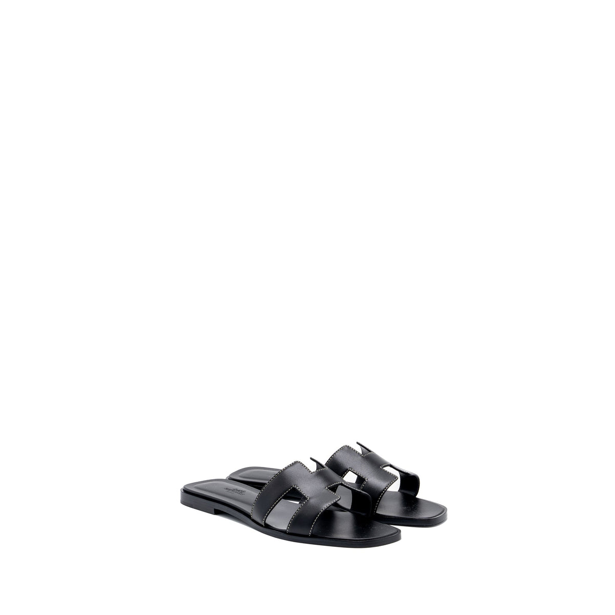 HERMES ORAN SANDAL CALFSKIN BLACK