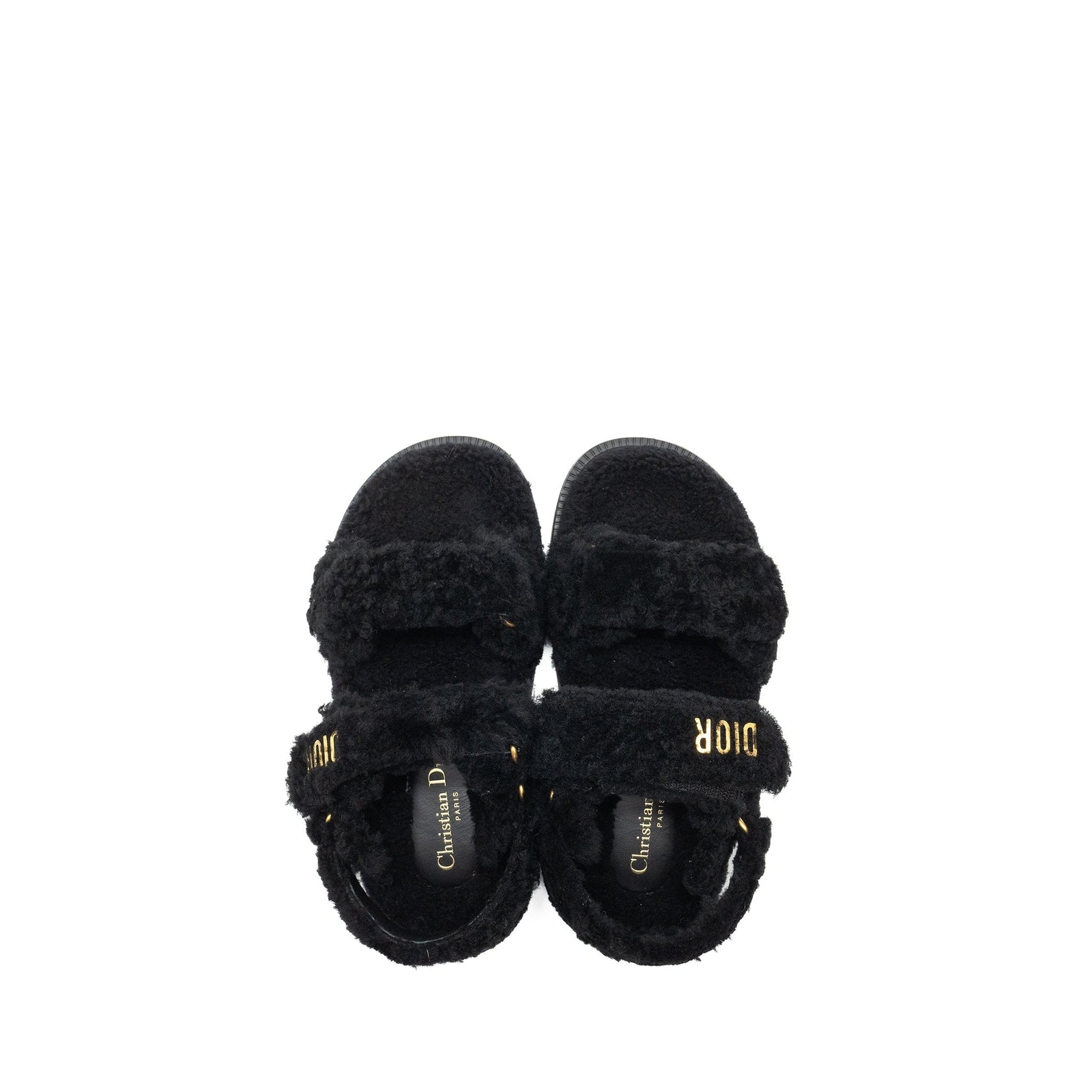 DIOR DIORACT SANDAL SHEARLING/SHEEPSKIN BLACK GHW