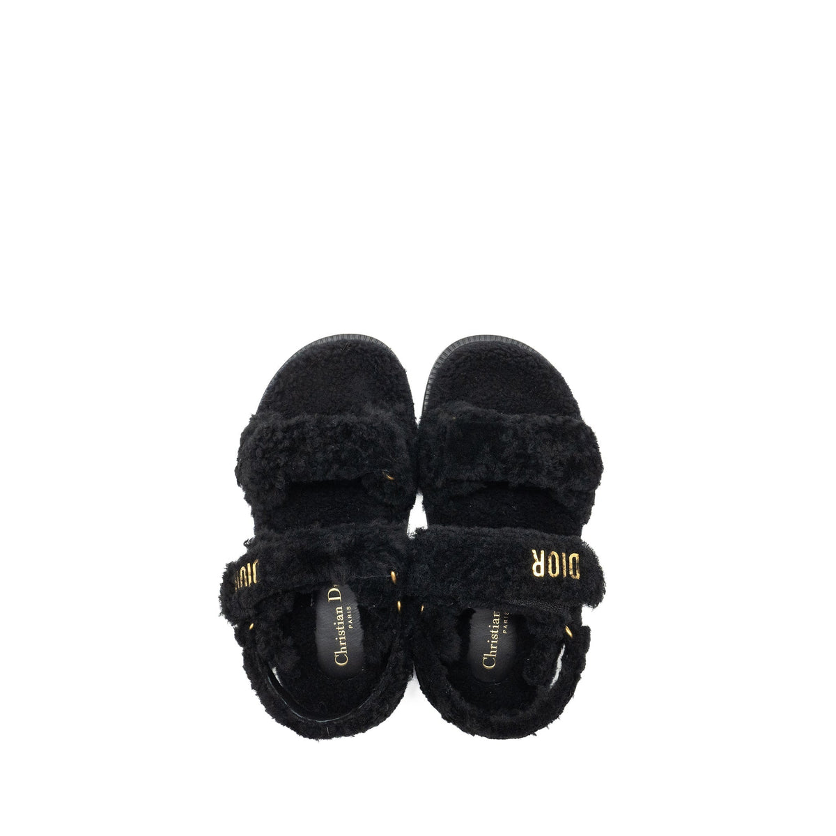 DIOR DIORACT SANDAL SHEARLING/SHEEPSKIN BLACK GHW