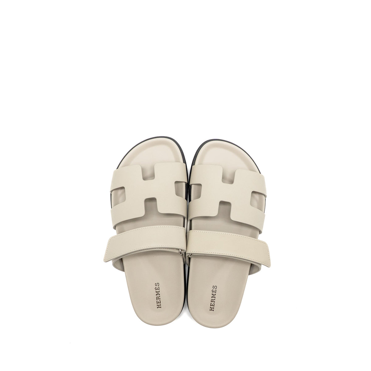 HERMES CHYPRE SANDAL CALFSKIN BEIGE MASTIC SHW