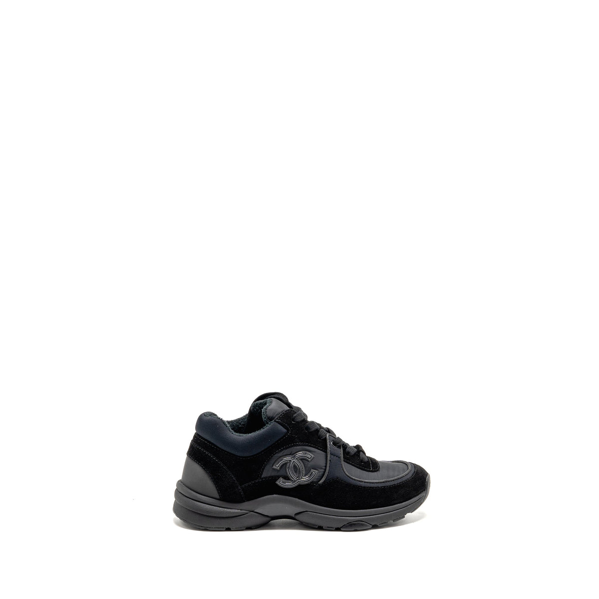 CHANEL CC SNEAKERS SUEDE/FABRIC BLACK