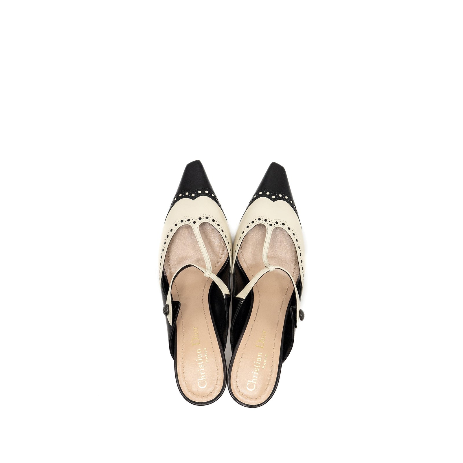 DIOR SPECTATOE MULES PUMPS BLACK/WHITE