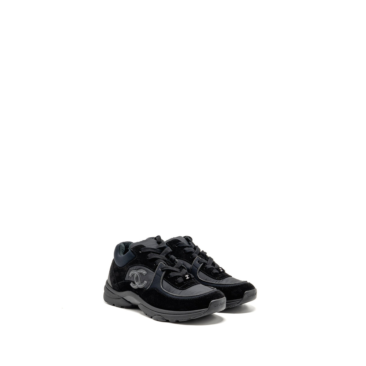 CHANEL CC SNEAKERS SUEDE/FABRIC BLACK