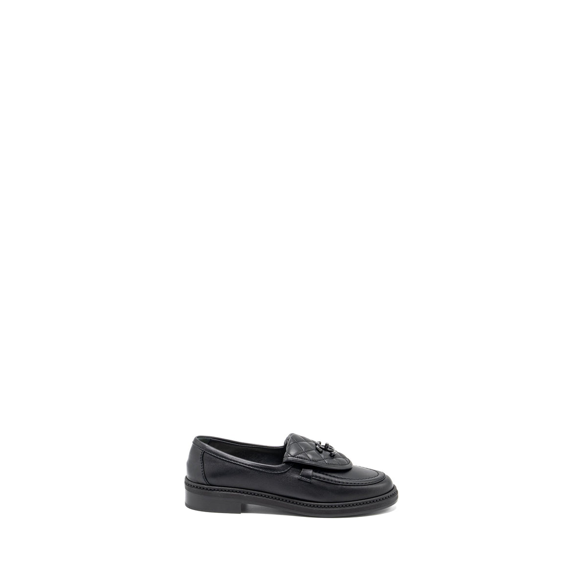 CHANEL 24C QUILTED CC LOGO LOAFER SO BLACK