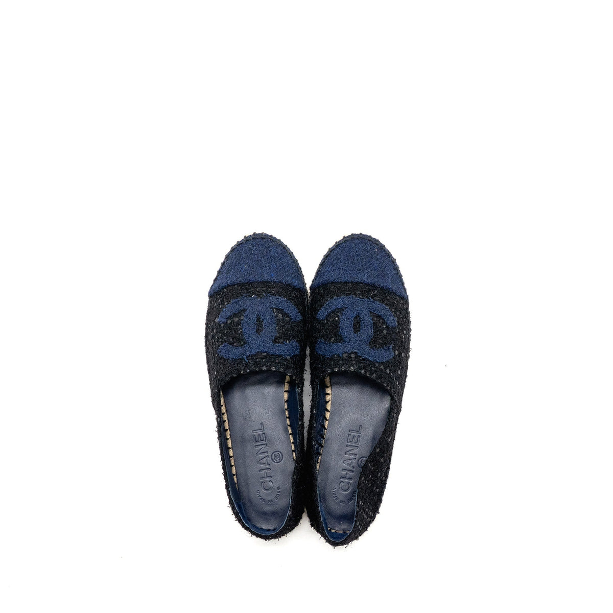CHANEL ESPADRILLES TWEED/COTTON DARK BLUE/BLACK/MULTICOLOUR