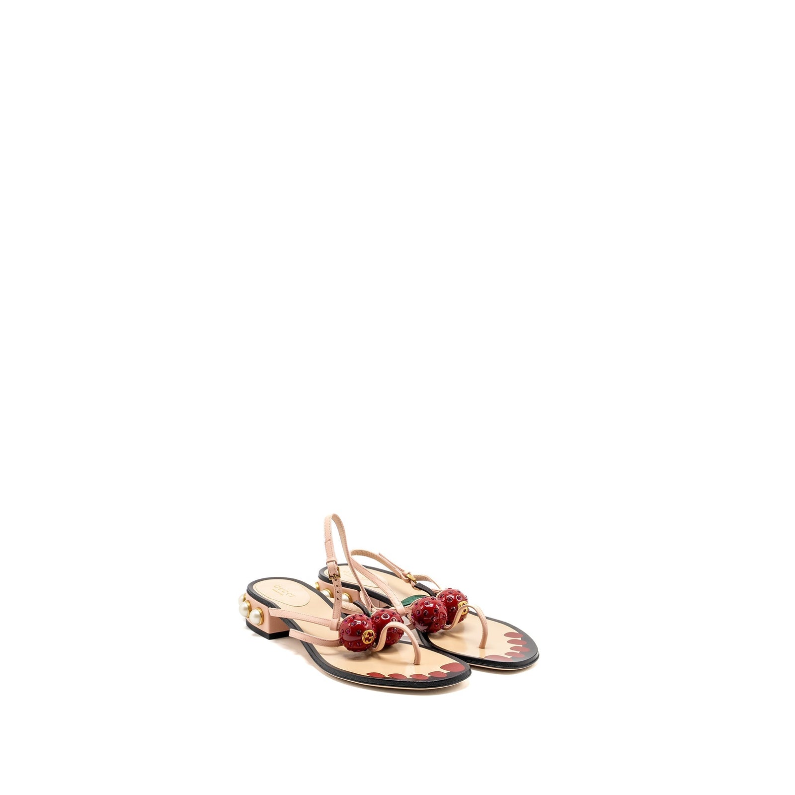 Gucci Hatsumomo Cherry-Embellished Sandal Multicolour