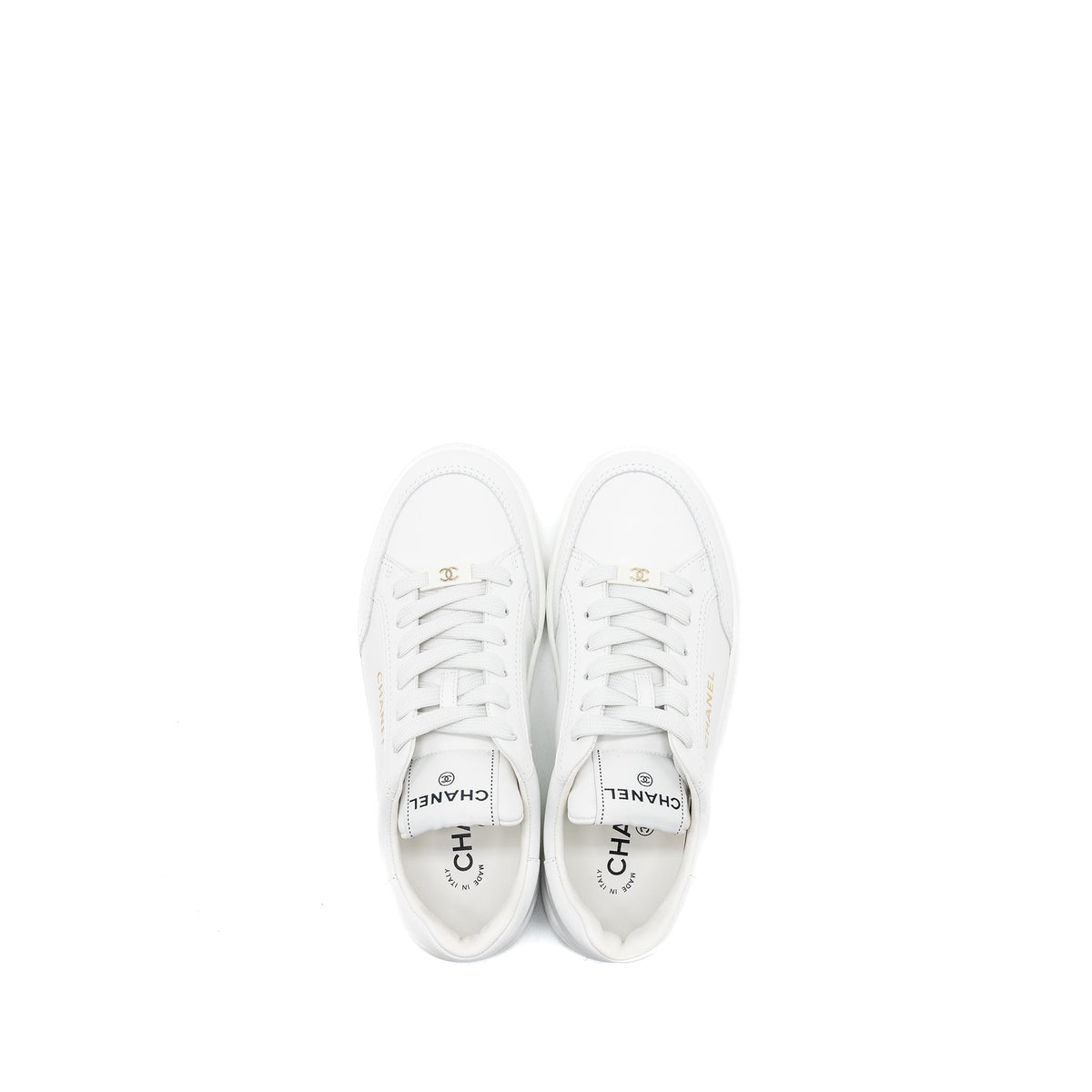 CHANEL SNEAKER LEATHER WHITE LGHW