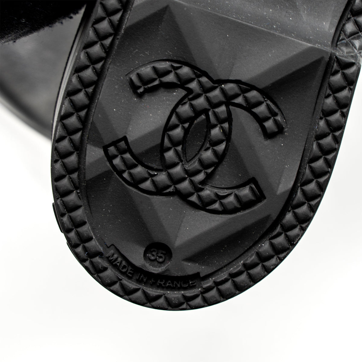 CHANEL RUBBER BOOTS BLACK/WHITE