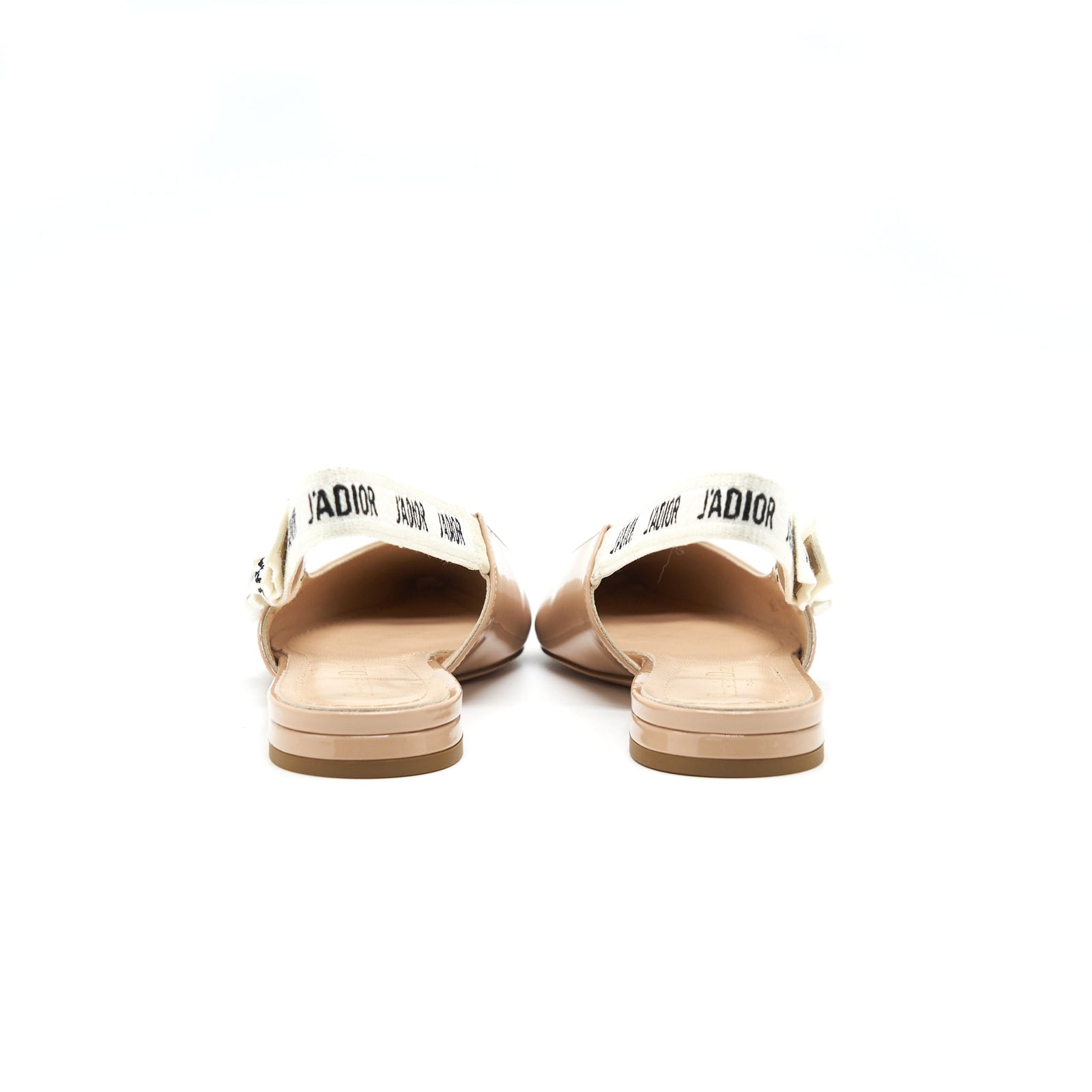 CHRISTIAN DIOR SLINGBACK BALLET FLATS PATENT LEATHER BEIGE