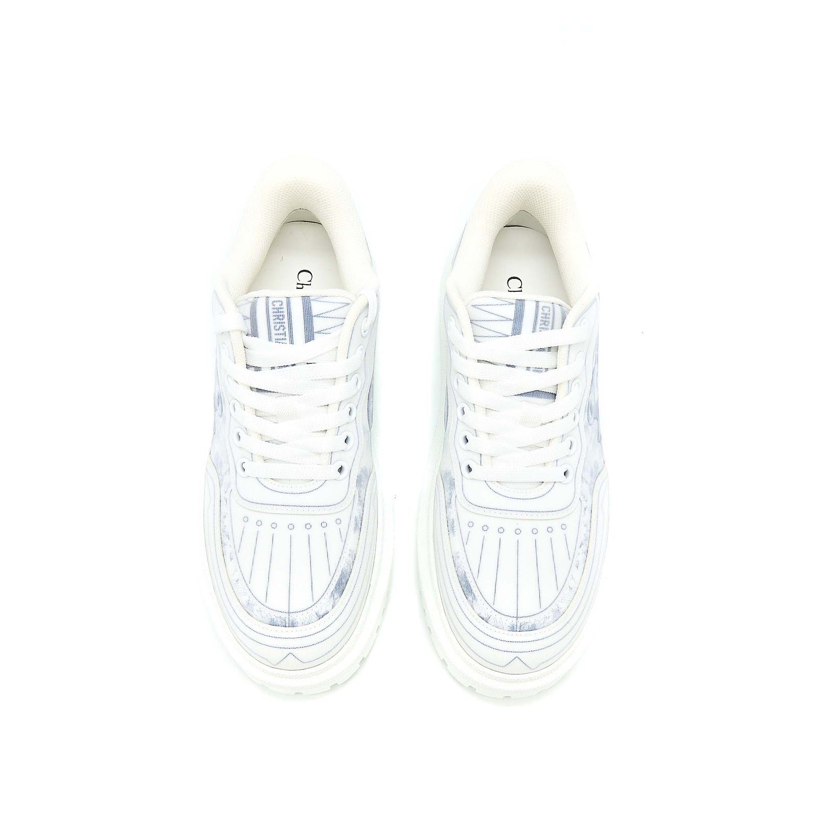 DIOR ADDICT BLUE TOILE DE JOUY TECHNICAL FABRIC LOW TOP SNEAKERS