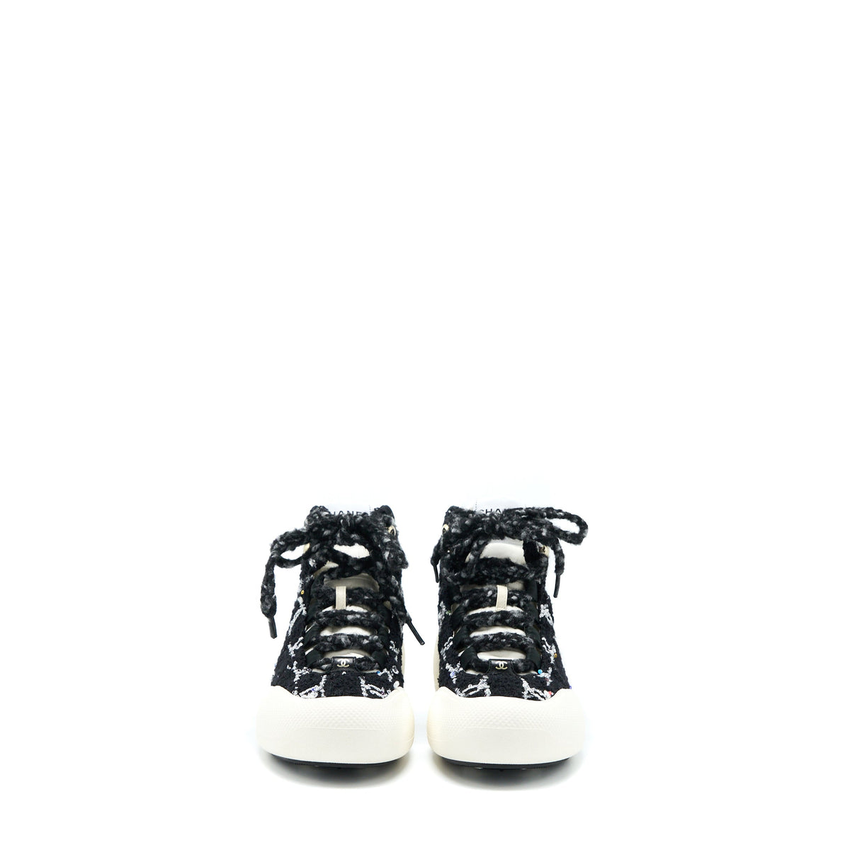 CHANEL WINTER SNEAKERS FABRIC BLACK/WHITE