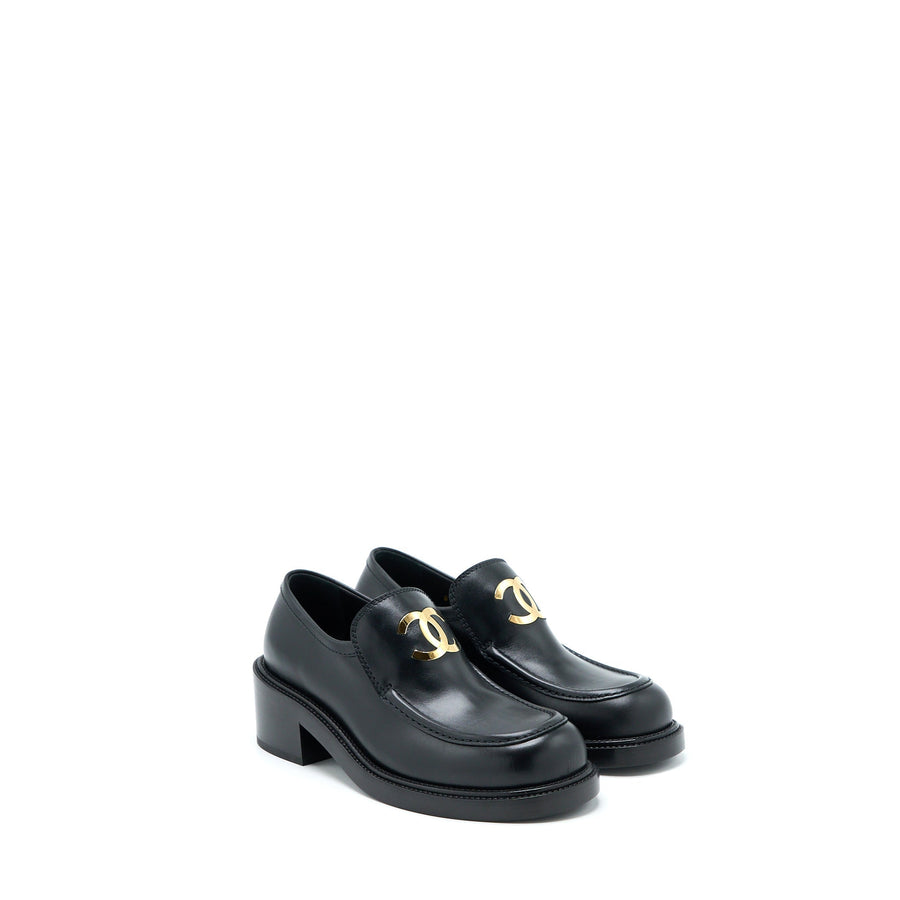 CHANEL 22K LOAFER LEATHER BLACK GHW