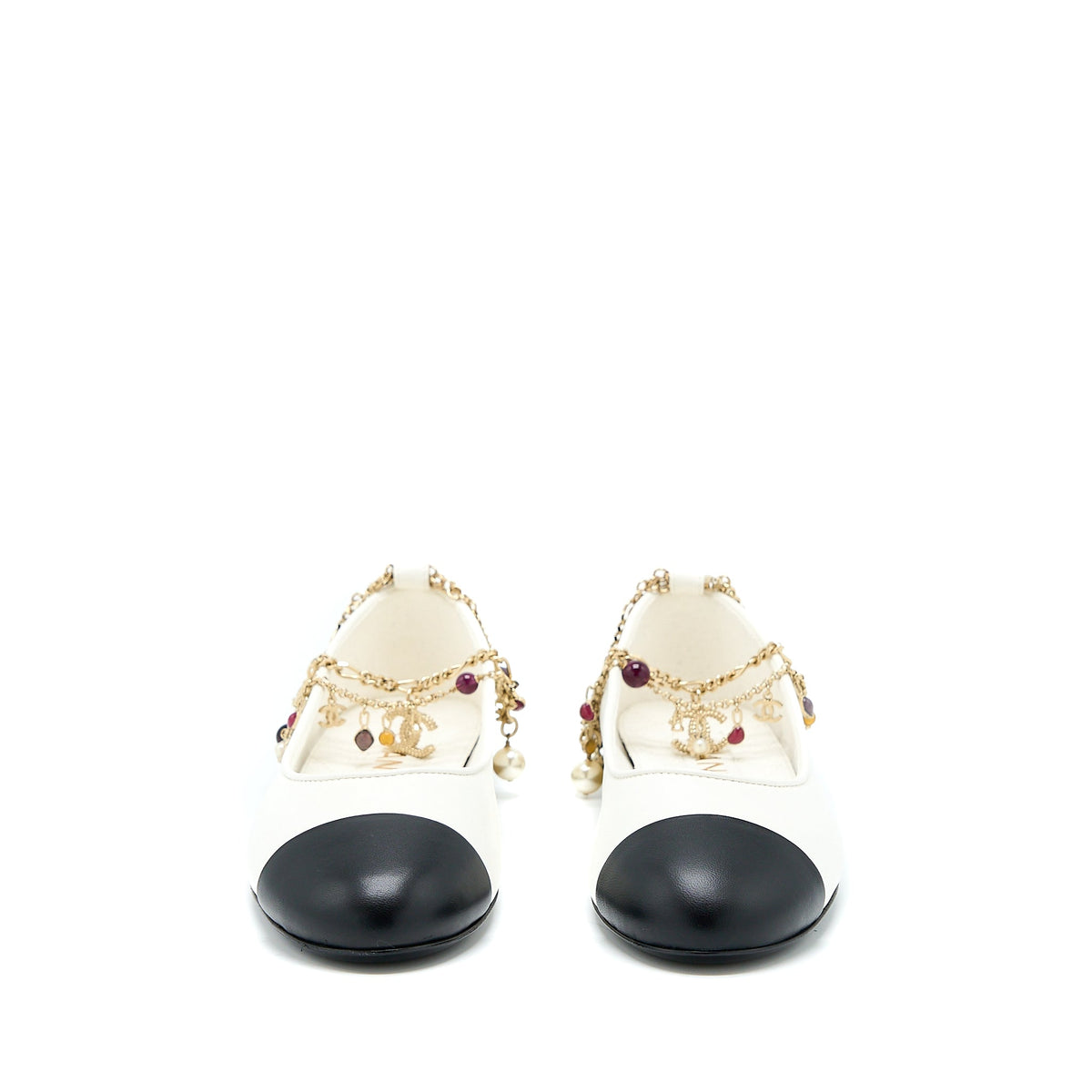 CHANEL BALLERINA SHOES WITH CHARM CHAIN