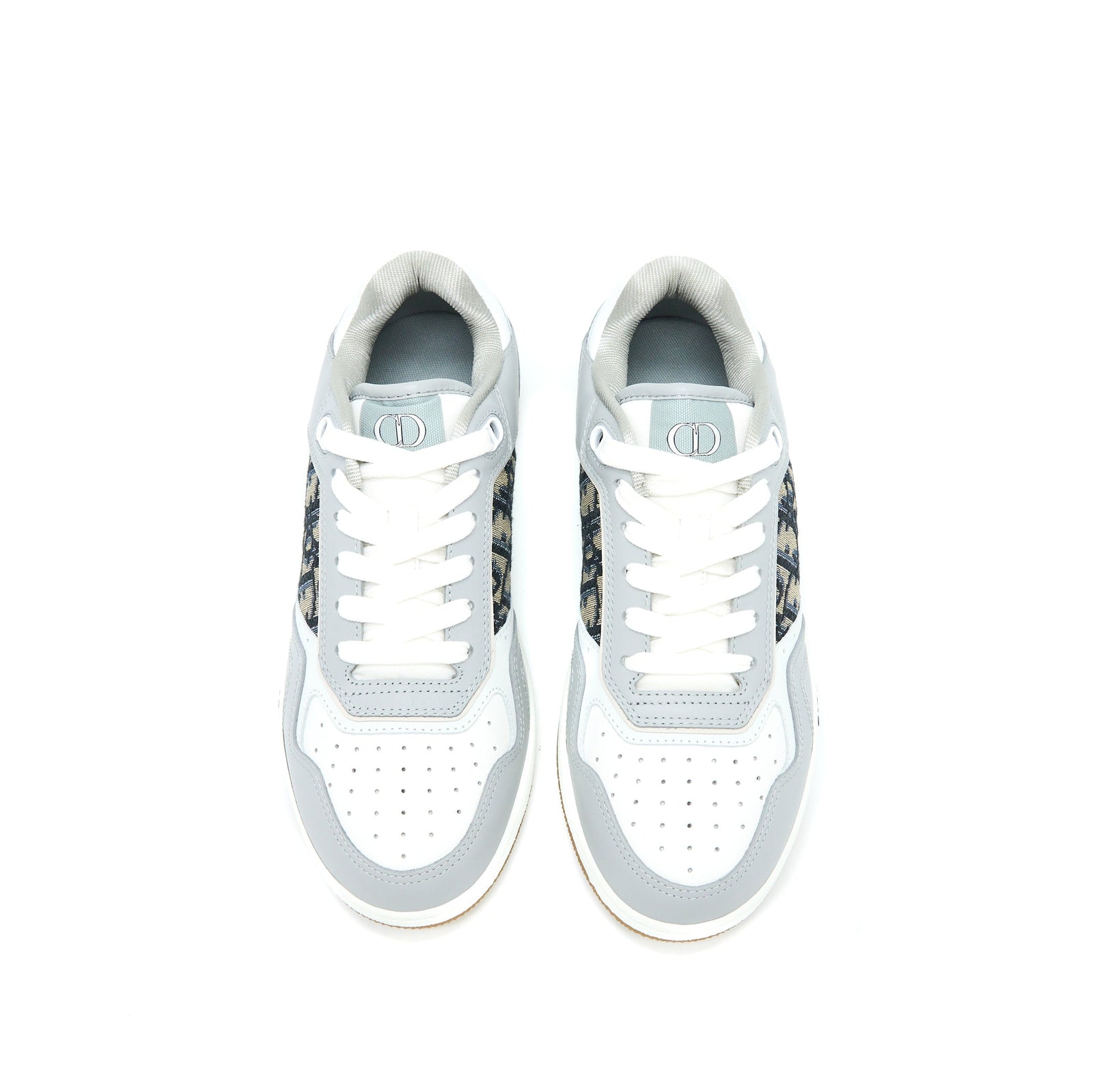 DIOR B27 LOW-TOP SNEAKER CALFSKIN/OBLIQUE JACQUARD BEIGE/BLUE/GREY