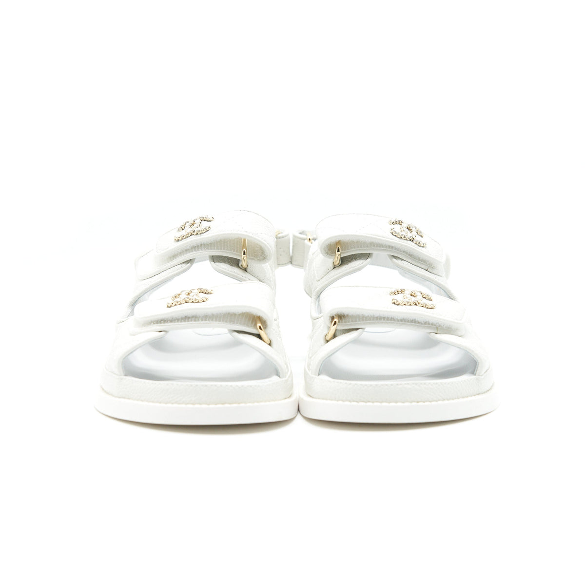 CHANEL DAD SANDALS LEATHER SANDAL WHITE